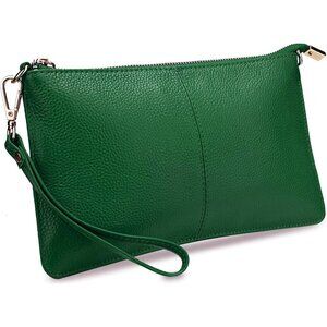 RFID Blocking  Lightgreen Chain Wristlet Purse Women Small Clutch Zipper Pockets